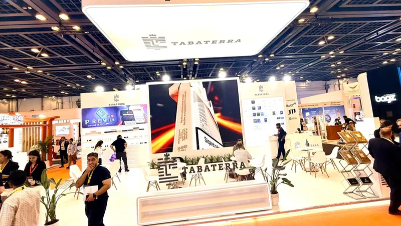 Tabaterra stand at WT Middle East 2025 with suspended logo ring